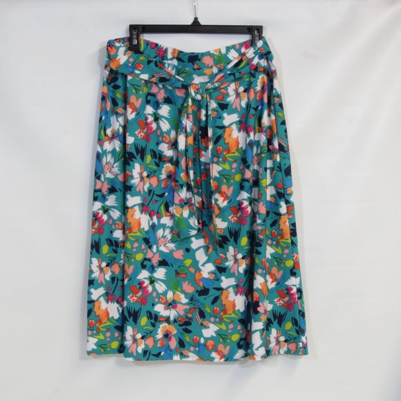 Cupio Blue Floral Spring Midi Skirt NWT - Picture 2 of 7